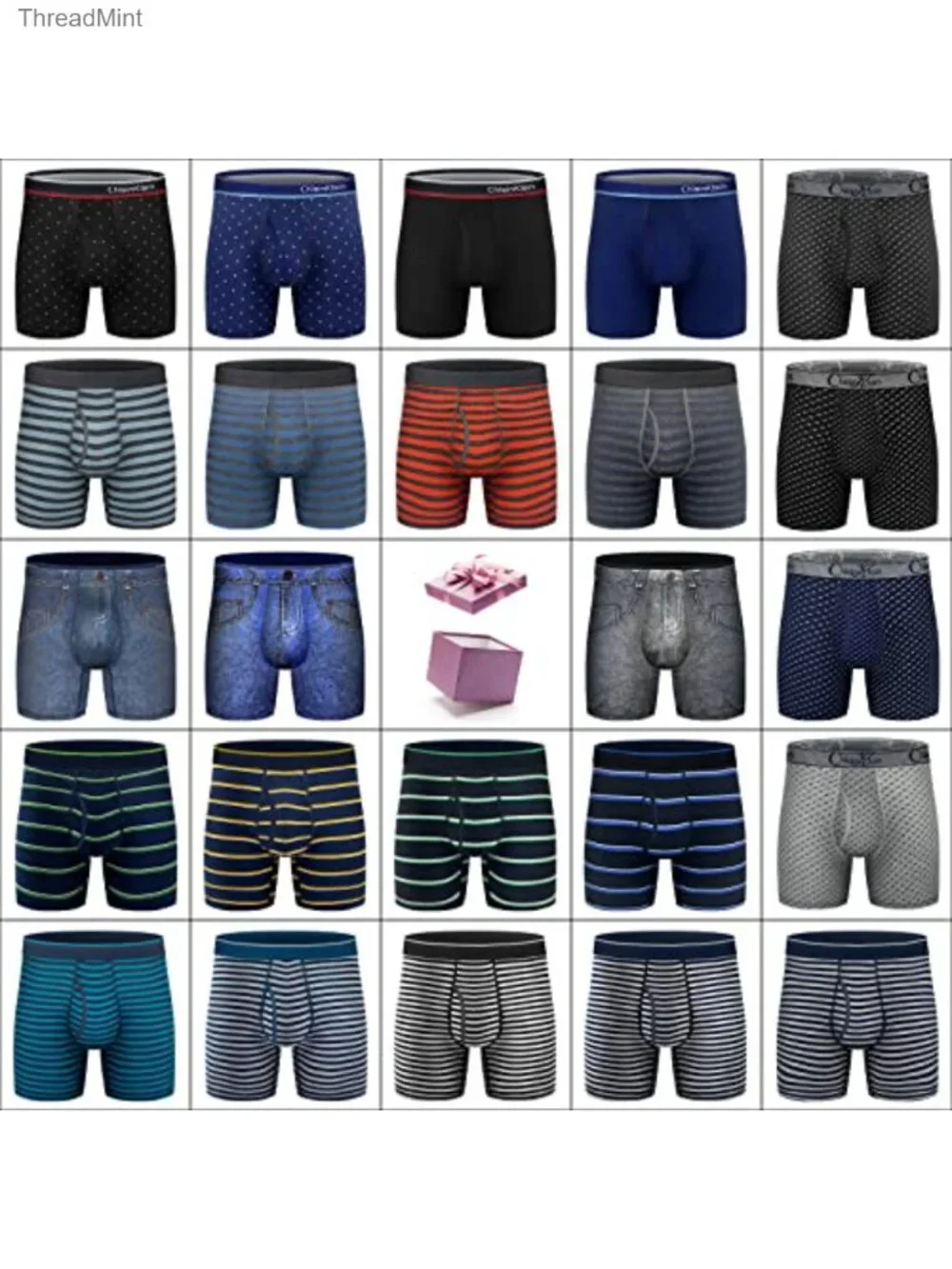 Mens Boxer Briefs Cotton Underwear 6 Inch No Ride Up Regular Fit Stretch Wide